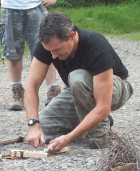 Shane Hobel fire-making